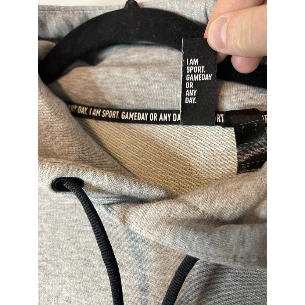 Adidas Hoodie Mens Gray Essentials Logo Stripe Spell Out Hooded Sweatshirt Large